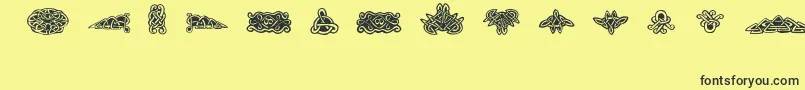 FeTattooNo.1 Font – Black Fonts on Yellow Background