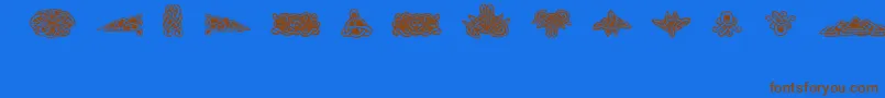 FeTattooNo.1 Font – Brown Fonts on Blue Background