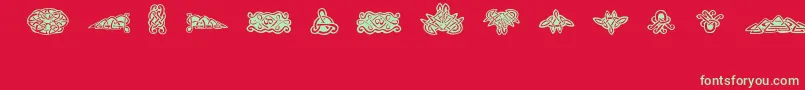 FeTattooNo.1 Font – Green Fonts on Red Background