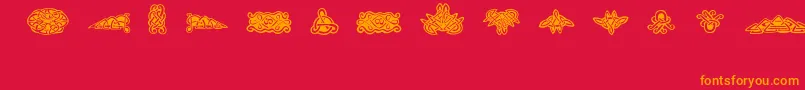 FeTattooNo.1 Font – Orange Fonts on Red Background