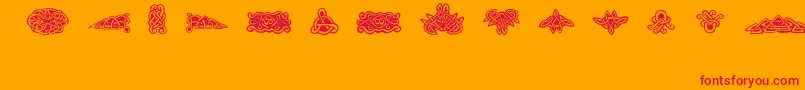 FeTattooNo.1 Font – Red Fonts on Orange Background