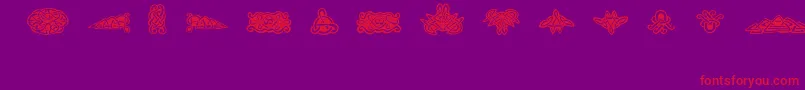 FeTattooNo.1 Font – Red Fonts on Purple Background