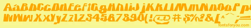 Icicleco Font – Orange Fonts on Yellow Background