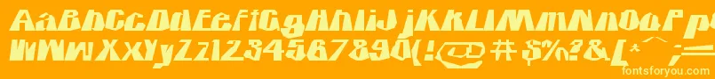 Icicleco Font – Yellow Fonts on Orange Background