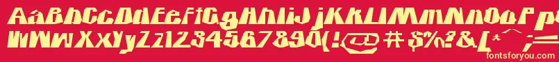 Icicleco Font – Yellow Fonts on Red Background