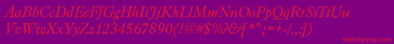 PlacidItalic Font – Red Fonts on Purple Background