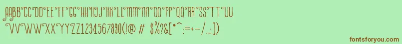 LaPetitenget Font – Brown Fonts on Green Background