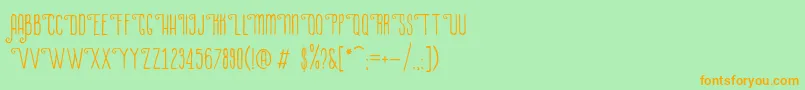 LaPetitenget Font – Orange Fonts on Green Background
