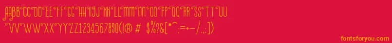 LaPetitenget Font – Orange Fonts on Red Background