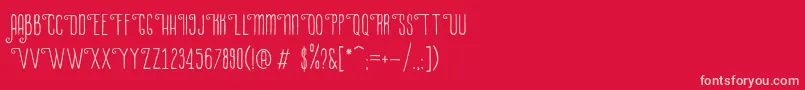 LaPetitenget Font – Pink Fonts on Red Background