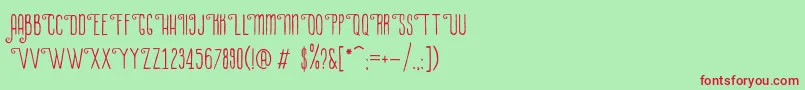 LaPetitenget Font – Red Fonts on Green Background