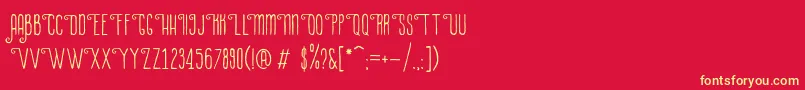 LaPetitenget Font – Yellow Fonts on Red Background