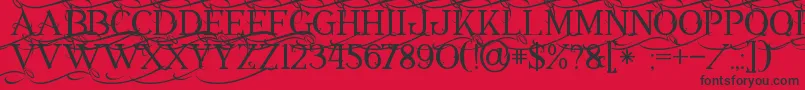 Annabel1 Font – Black Fonts on Red Background