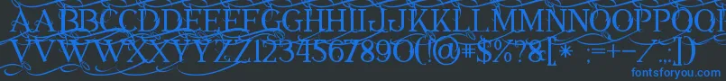 Annabel1 Font – Blue Fonts on Black Background