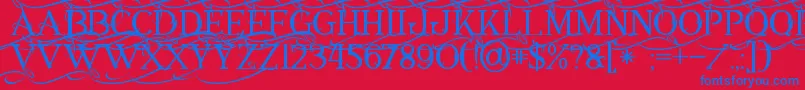 フォントAnnabel1 – 赤い背景に青い文字