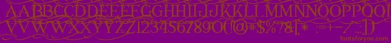 Annabel1 Font – Brown Fonts on Purple Background