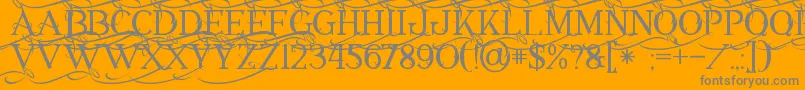 Annabel1 Font – Gray Fonts on Orange Background