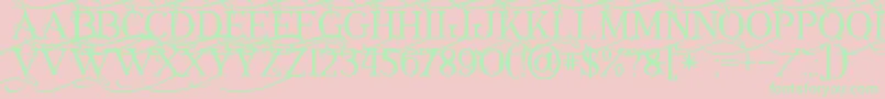 Annabel1-Schriftart – Grüne Schriften auf rosa Hintergrund