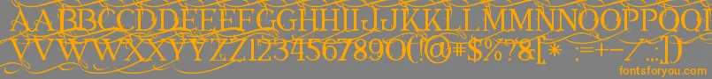 Annabel1 Font – Orange Fonts on Gray Background