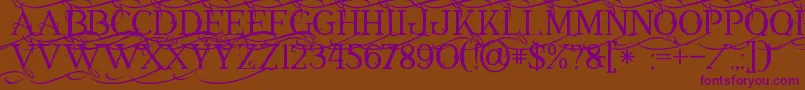 Annabel1 Font – Purple Fonts on Brown Background