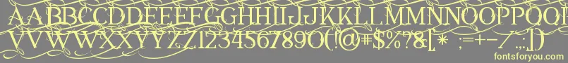 Annabel1 Font – Yellow Fonts on Gray Background