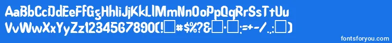Ord ffy Font – White Fonts on Blue Background