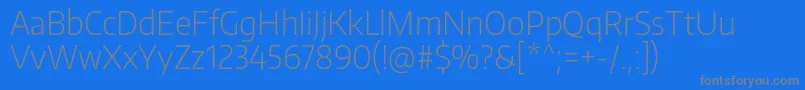 EncodesansnarrowExtralight Font – Gray Fonts on Blue Background