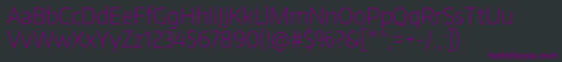 EncodesansnarrowExtralight Font – Purple Fonts on Black Background