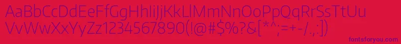 EncodesansnarrowExtralight Font – Purple Fonts on Red Background