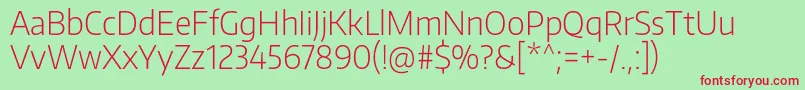 EncodesansnarrowExtralight Font – Red Fonts on Green Background
