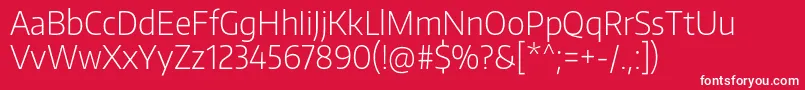 EncodesansnarrowExtralight Font – White Fonts on Red Background
