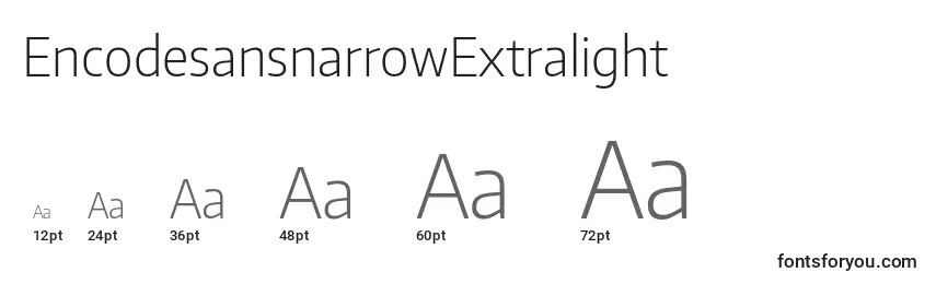EncodesansnarrowExtralight Font Sizes