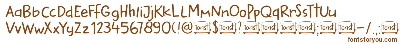 DkButteredToast Font – Brown Fonts on White Background