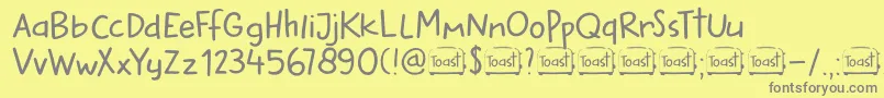 DkButteredToast Font – Gray Fonts on Yellow Background