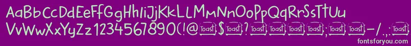 DkButteredToast Font – Green Fonts on Purple Background