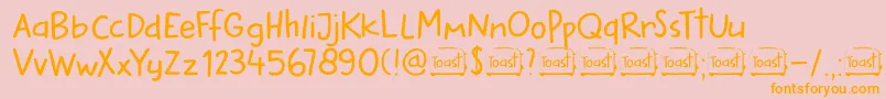 DkButteredToast Font – Orange Fonts on Pink Background