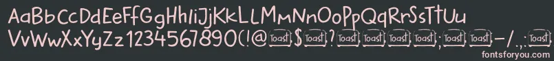 DkButteredToast Font – Pink Fonts on Black Background