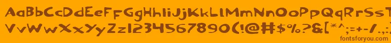 Ozyv2e-Schriftart – Braune Schriften auf orangefarbenem Hintergrund