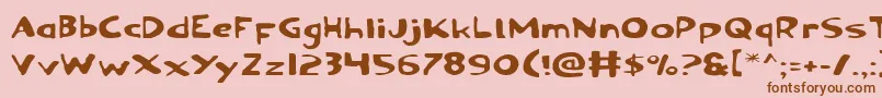 Ozyv2e Font – Brown Fonts on Pink Background