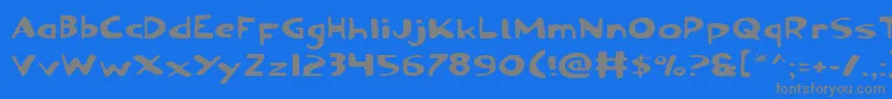 Ozyv2e Font – Gray Fonts on Blue Background