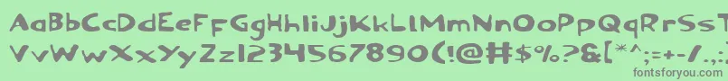 Ozyv2e Font – Gray Fonts on Green Background