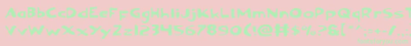 Ozyv2e Font – Green Fonts on Pink Background