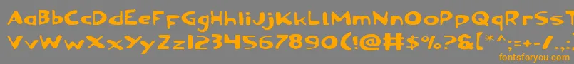 Ozyv2e Font – Orange Fonts on Gray Background