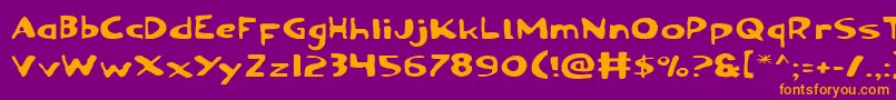 Ozyv2e Font – Orange Fonts on Purple Background