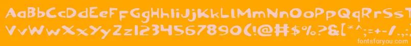 Ozyv2e Font – Pink Fonts on Orange Background