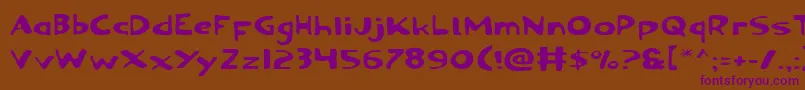 Ozyv2e Font – Purple Fonts on Brown Background