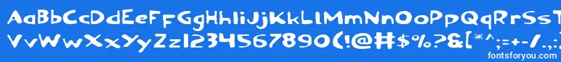 Ozyv2e Font – White Fonts on Blue Background