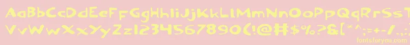 Ozyv2e Font – Yellow Fonts on Pink Background