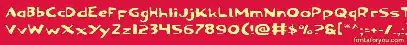 Ozyv2e Font – Yellow Fonts on Red Background