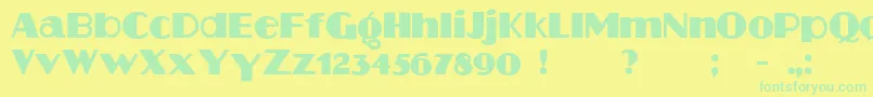 Aafia Font – Green Fonts on Yellow Background